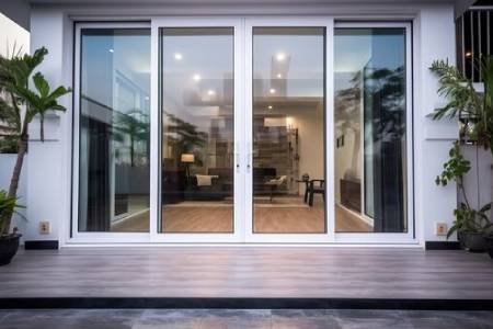 Commercial UPVC door installation at hotel